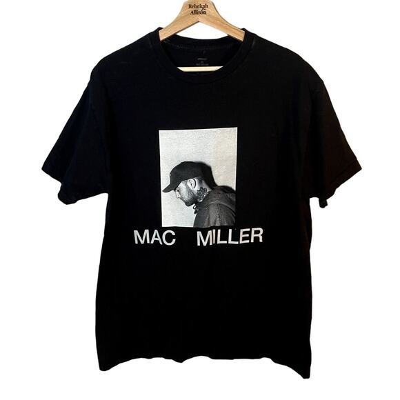 Mac Miller Portrait Tee Shirt Black Men's Medium Urban Outfitters EUC - Picture 3 of 10